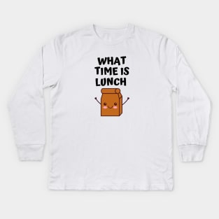 What Time Is Lunch? Kids Long Sleeve T-Shirt